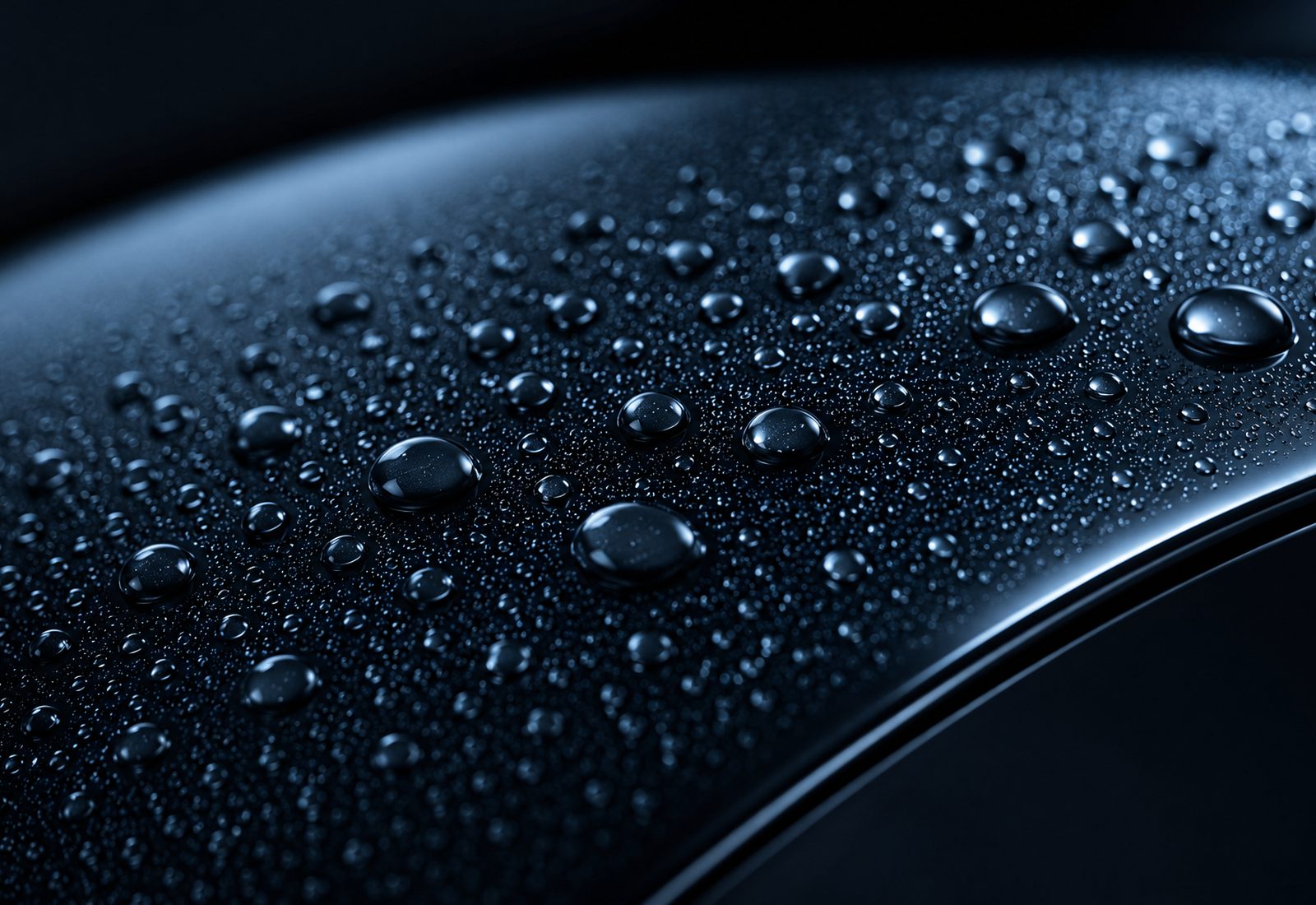 Water beading on a Revivo ceramic-coated surface